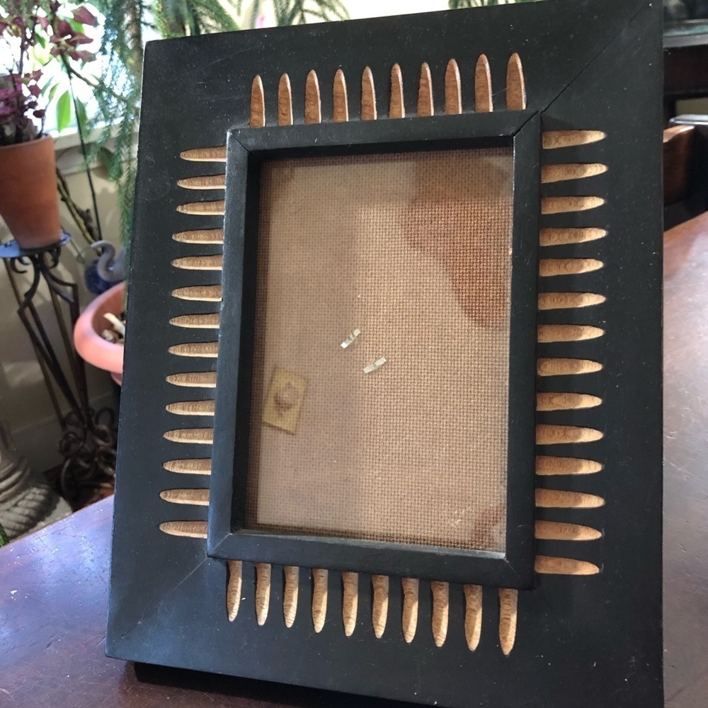- Etched Black Wood Frame. 4x6